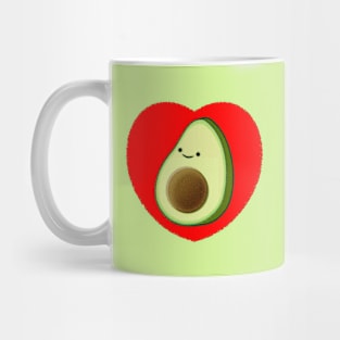 Avocado In Red Heart Drawing Mug